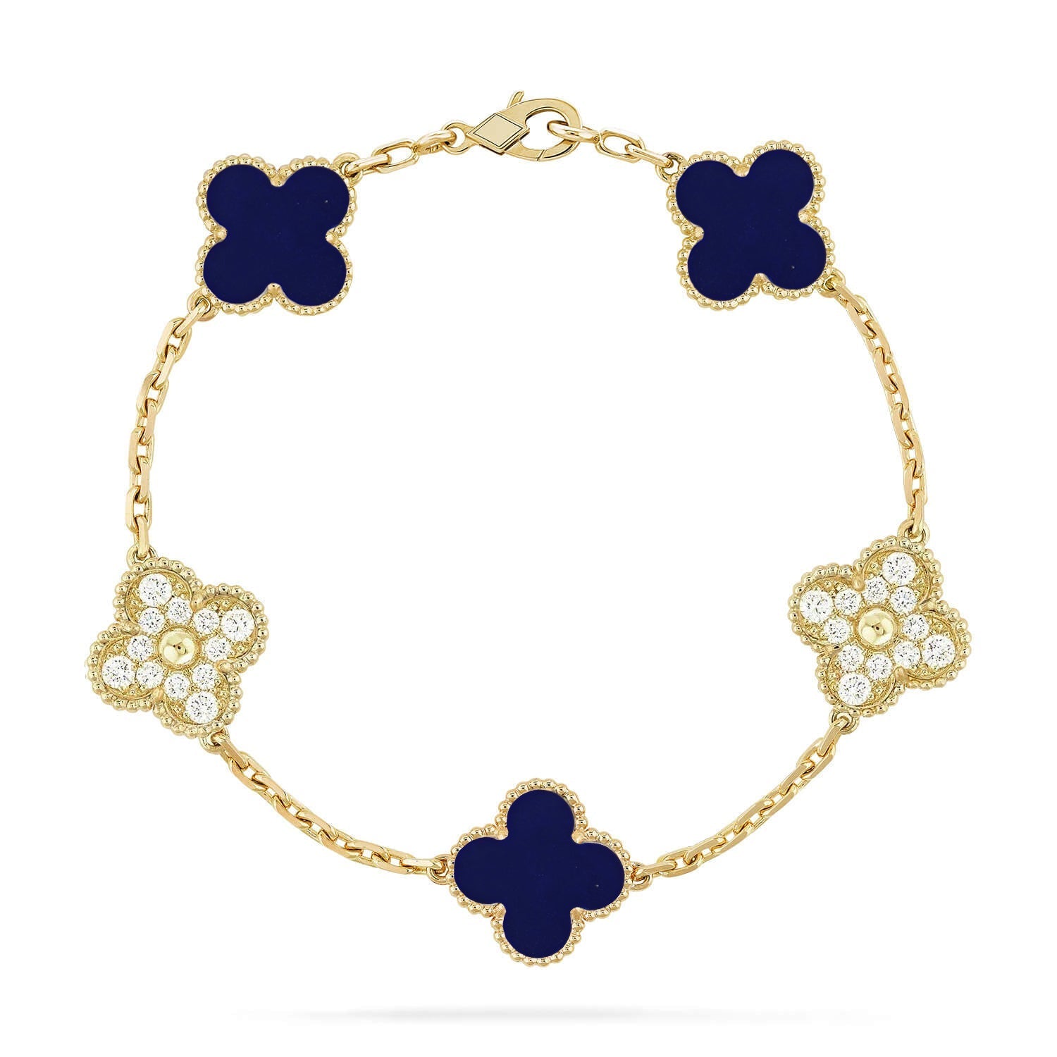 [Timi]New CLOVER 5 MOTIF LAPIS LAZULI BRACELET COLLECTION