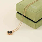 TimiCLOVER 15MM DIAMOND ONYX NECKLACE