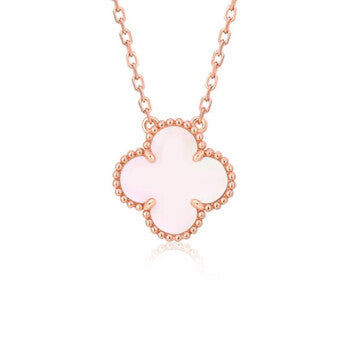 TimiCLOVER 15MM PINK MOTHER-OF-PEARL SINGLE FLOWER NECKLACE