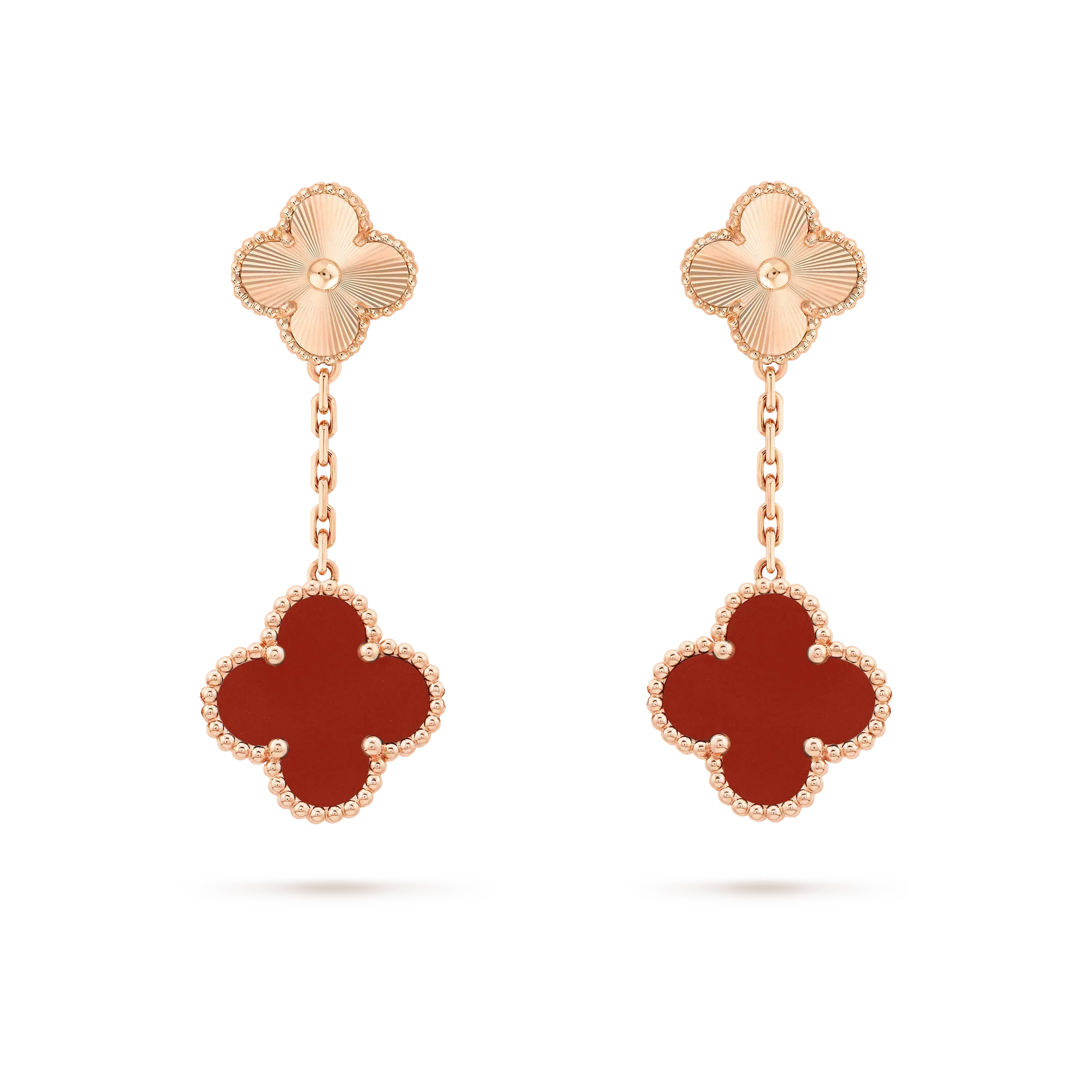 TimiCLOVER 2 MOTIF  LASER CARNELIAN EARRINGS