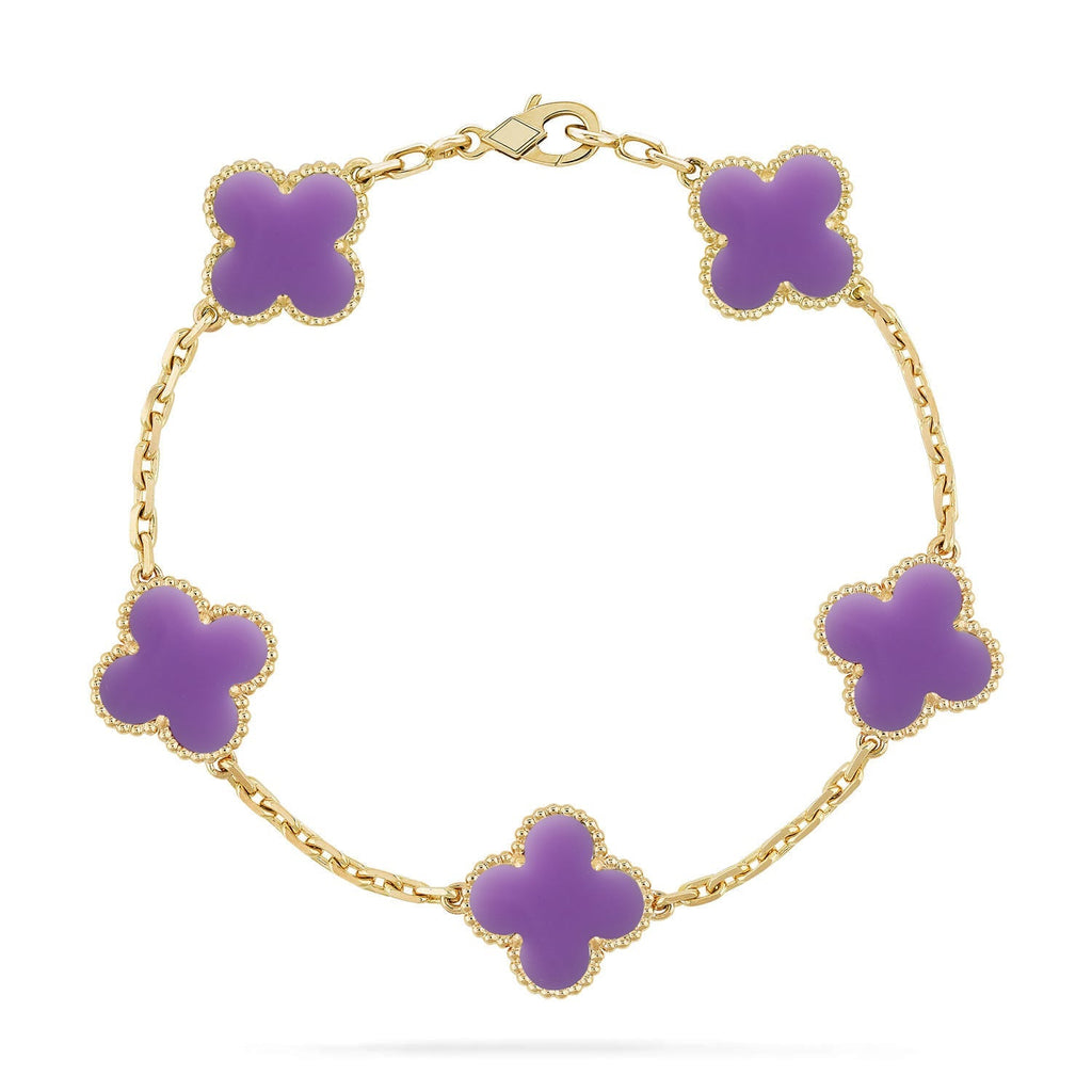[Timi]New CLOVER 5 MOTIF LIGHT PURPLE BRACELET COLLECTION