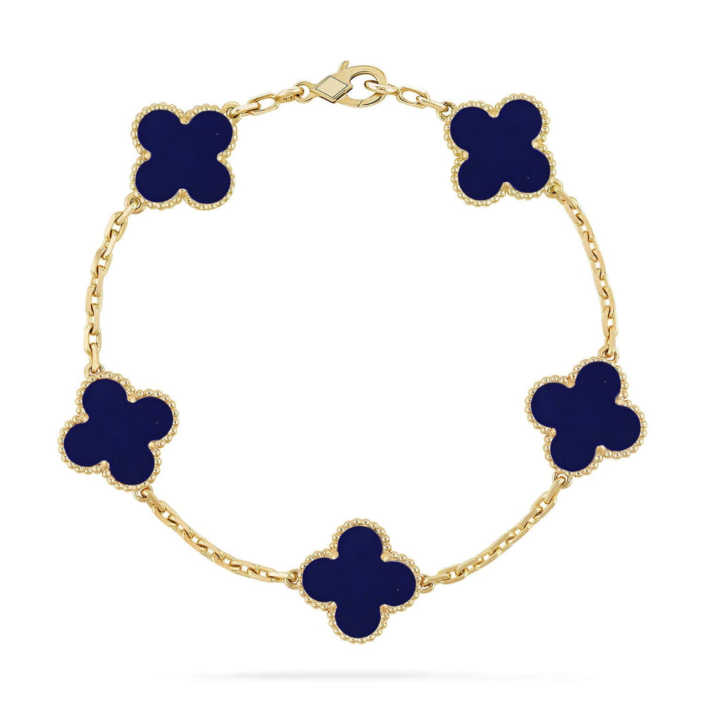 [Timi]New CLOVER 5 MOTIF LAPIS LAZULI BRACELET COLLECTION