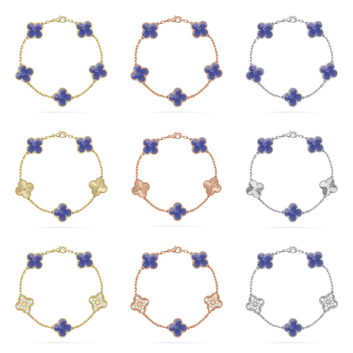 [Timi]New CLOVER 5 MOTIF BLUE VEINS BRACELET COLLECTION