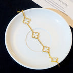 [Timi]New CLOVER 5 MOTIF ROCK CRYSTAL BRACELET