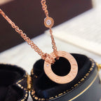 TimiLOVE NECKLACE 16MM 2 DIAMONDS