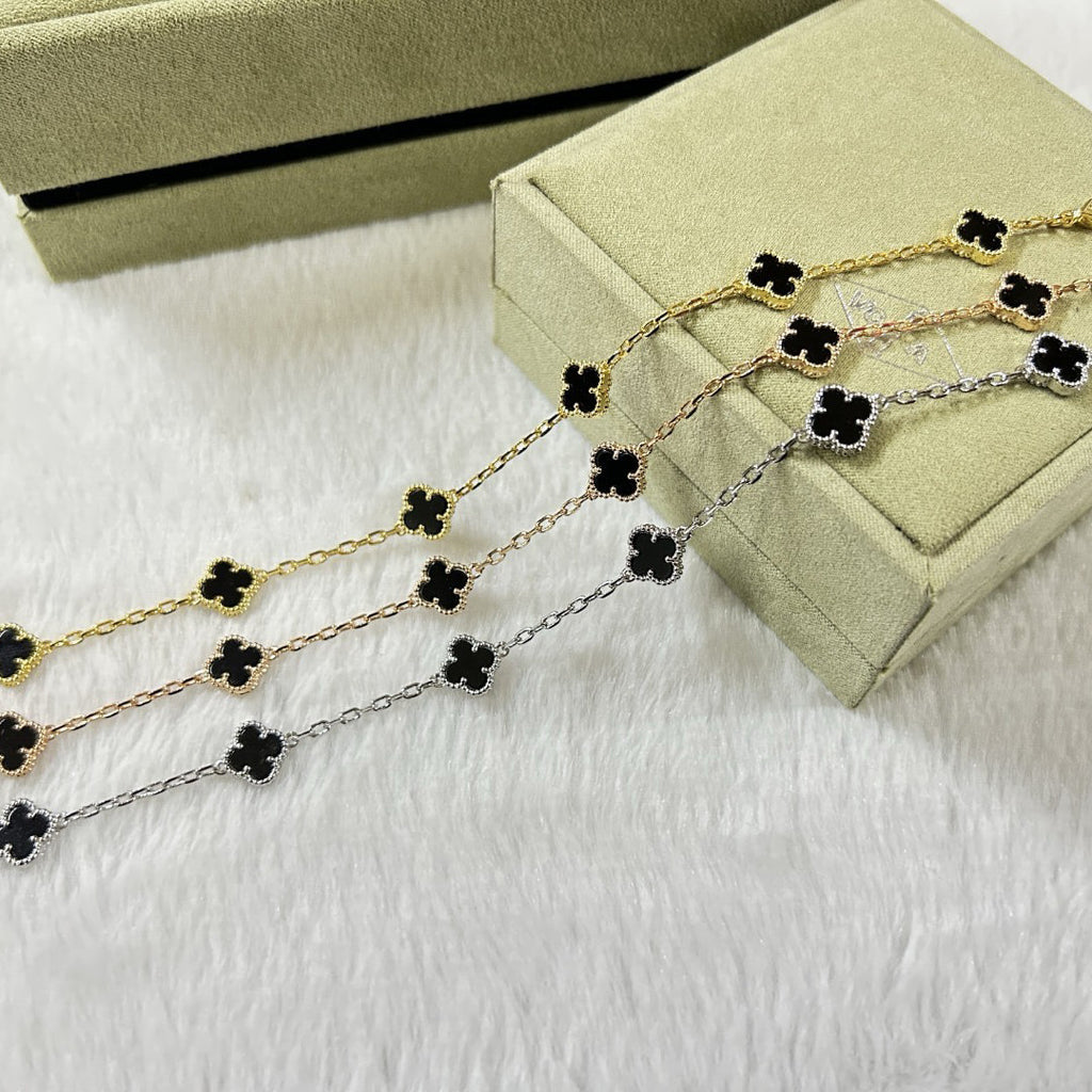 [¡®Timi¡¯]CLOVER 6 MOTIF  ONYXS BRACELET