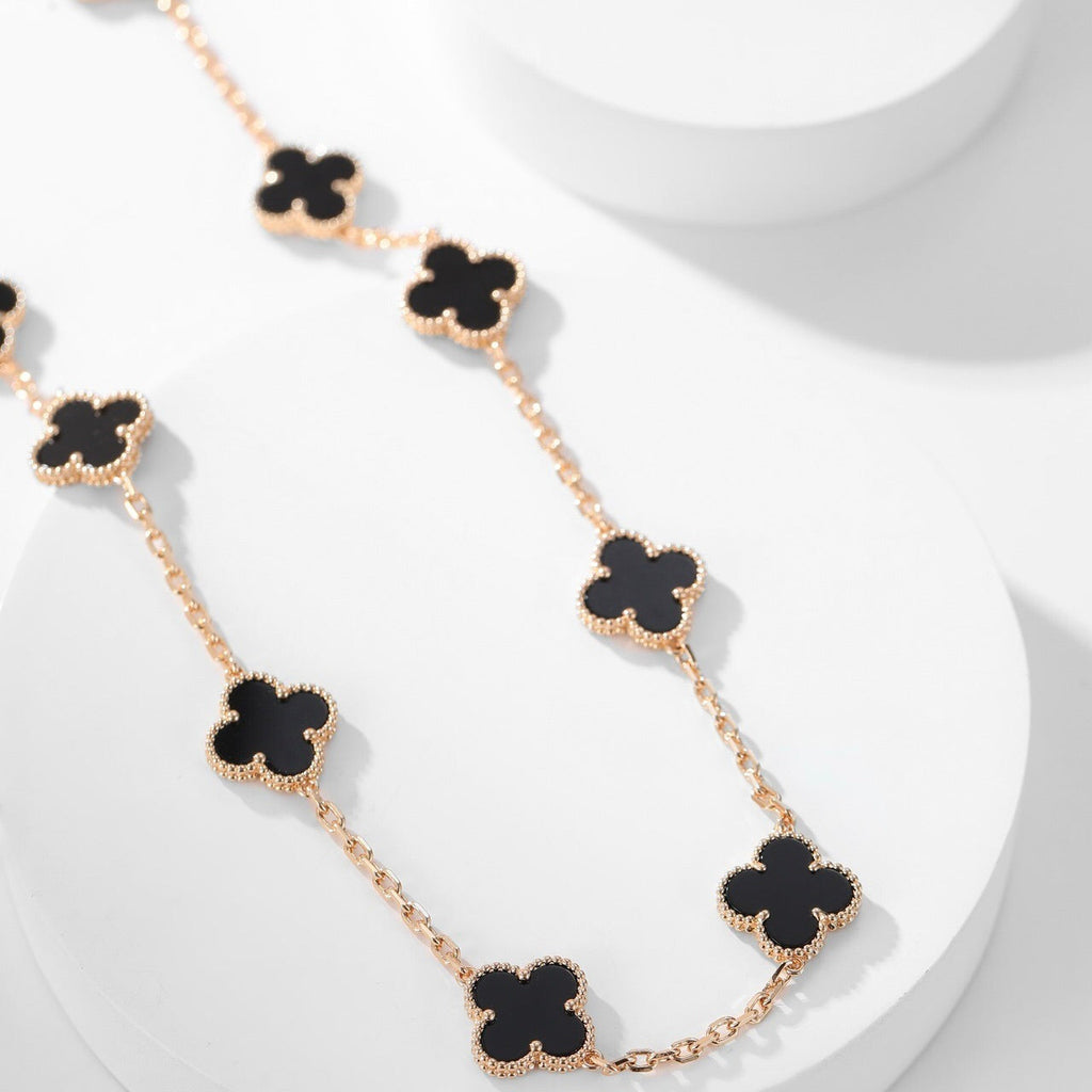 TimiCLOVER 10 MOTIFS ONYX NECKLACE