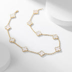 TimiCLOVER 10 MOTIFS WHITE MOTHER OF PEARL NECKLACE