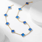 TimiCLOVER 10 MOTIFS BLUE AGATE NECKLACE