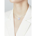 TimiCLOVER 15MM BLUE CHALCEDONY NECKLACE SILVER