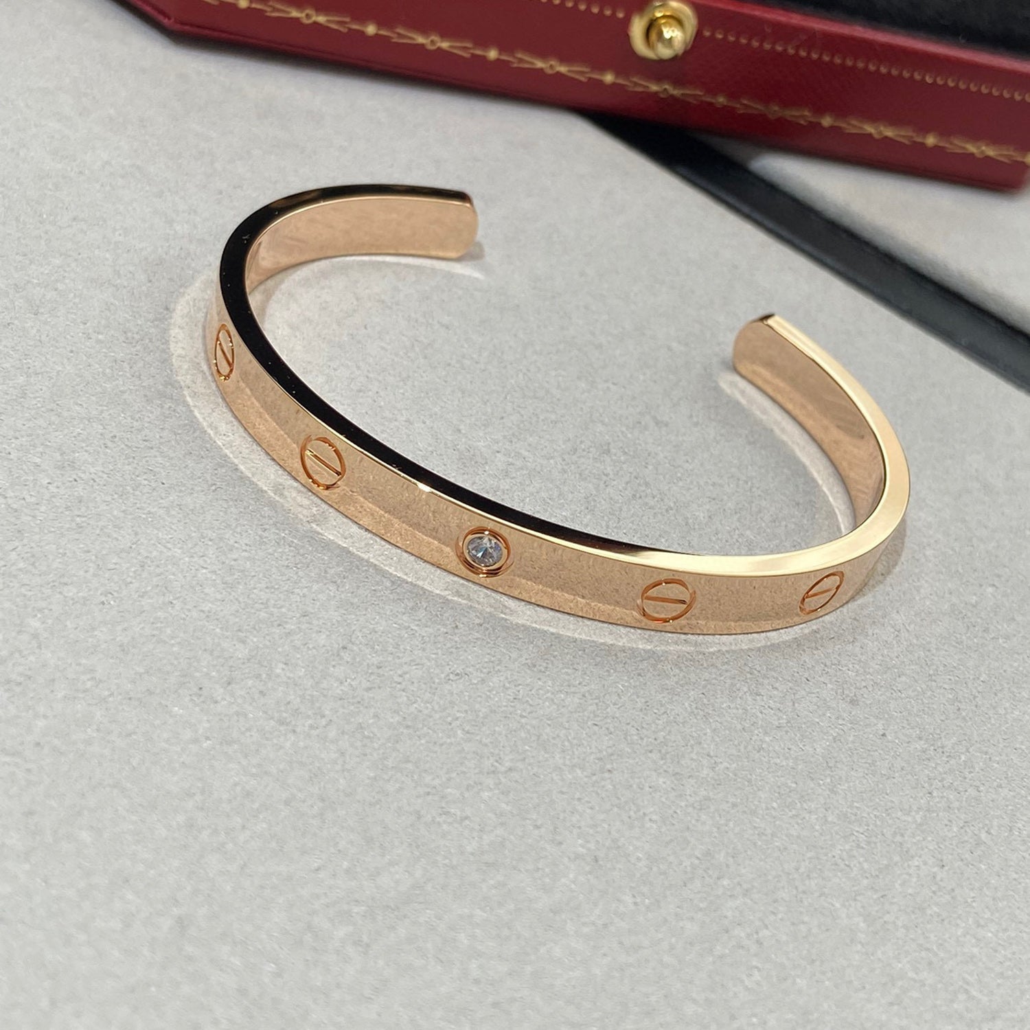 TimiLOVE BRACELET 6.1MM 1 DIAMOND OPEN CUFF