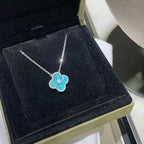 TimiCLOVER 15MM DIAMOND SVRES PORCELAIN  NECKLACE SILVER
