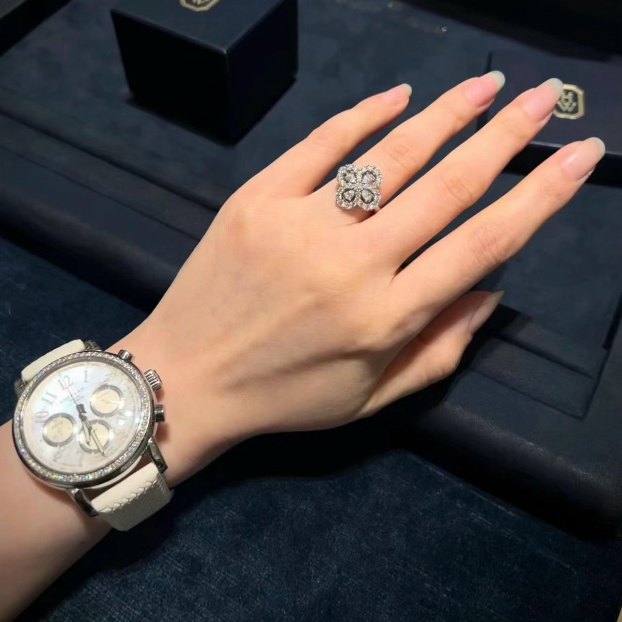 TimiLOOP RING FULL MOTIF DIAMOND 16MM SILVE