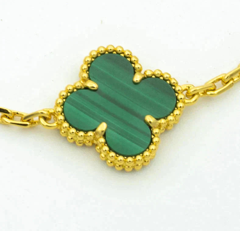 [Timi]New  CLOVER 5 MOTIF MALACHITE BRACELET COLLECTION