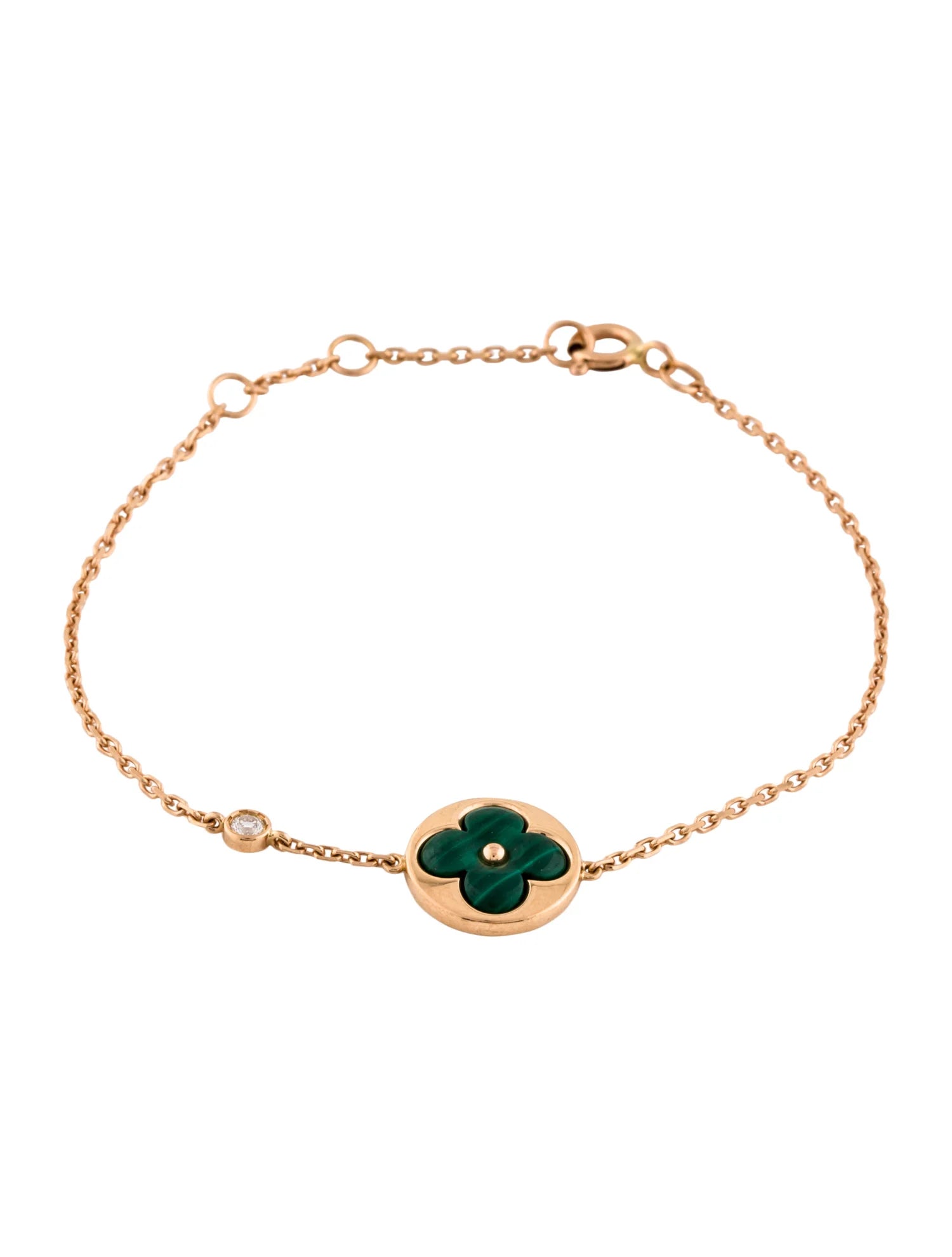 TimiSUN MALACHITE 1 DIAMOND PINK GOLD BRACELET