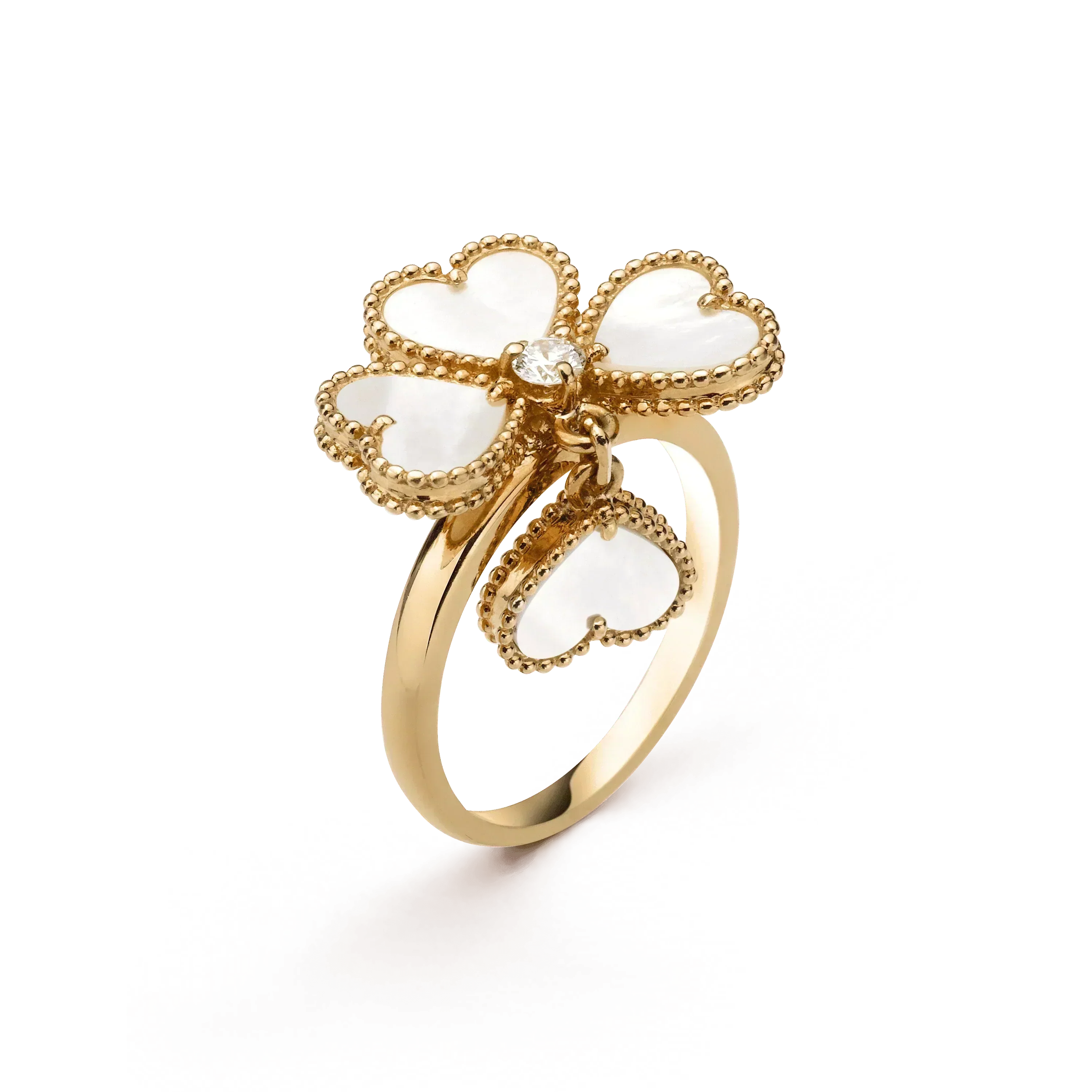 TimiSWEET CLOVER WHITE MOP RING