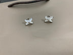 TimiJEUX DE WHITE MOP SILVER DIAMOND EARRINGS