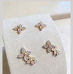 TimiSTAR BLOSSOM STUD EARRINGS PINK GOLD DIAMONDS