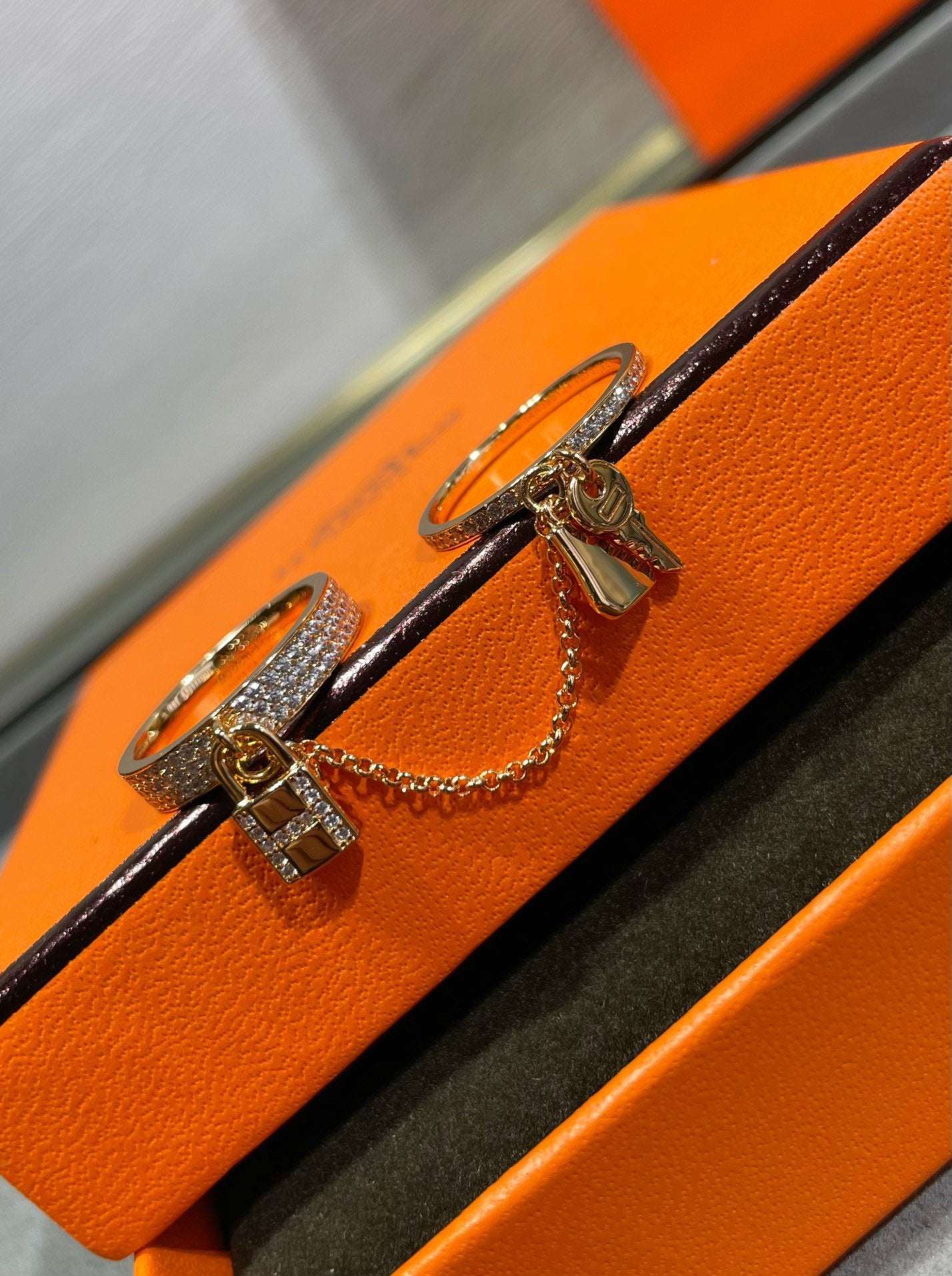 TimiHM KELLY CLOCHETTE DOUBLE RING IN  WITH DIAMONDS