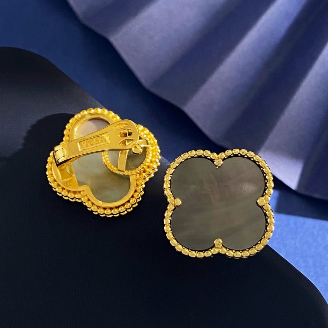 [Timi]CLOVER  20MM GRAY MOP EARRINGS