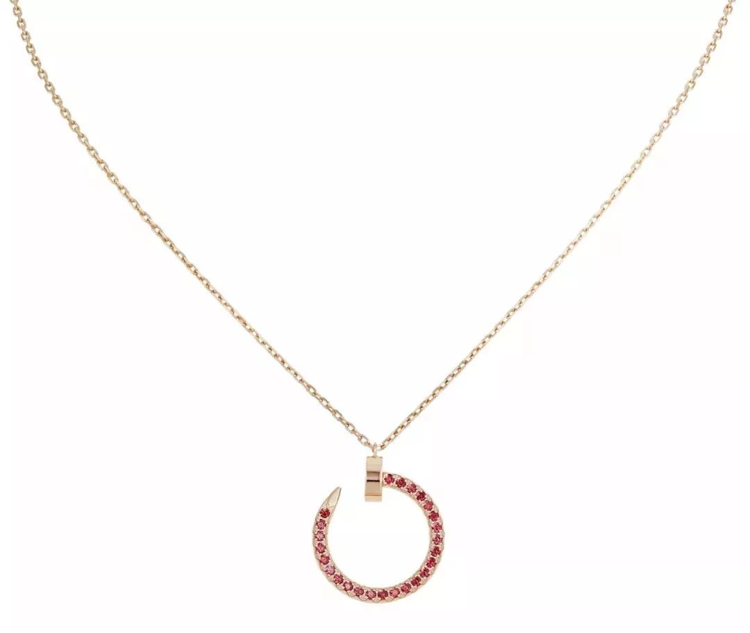 TimiJUSTE NECKLACE GOLD RED DIAMONDS