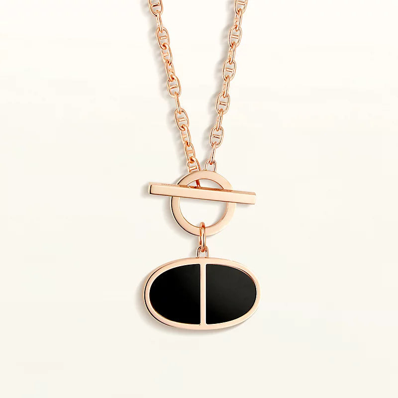 TimiCHAINE VERSO BLACK CERAMIC NECKLACE