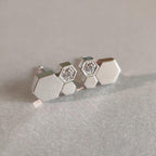 TimiBEE LOVE SILVER DIAMOND EARRINGS