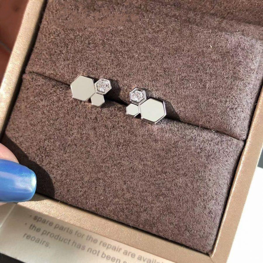 TimiBEE LOVE SILVER DIAMOND EARRINGS