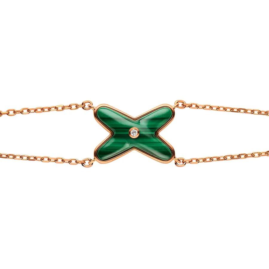 TimiJEUX BRACELET MALACHITE PINK GOLD 1 DIAMOND