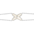 TimiJEUX BRACELET WHITE MOP SILVER 1 DIAMOND