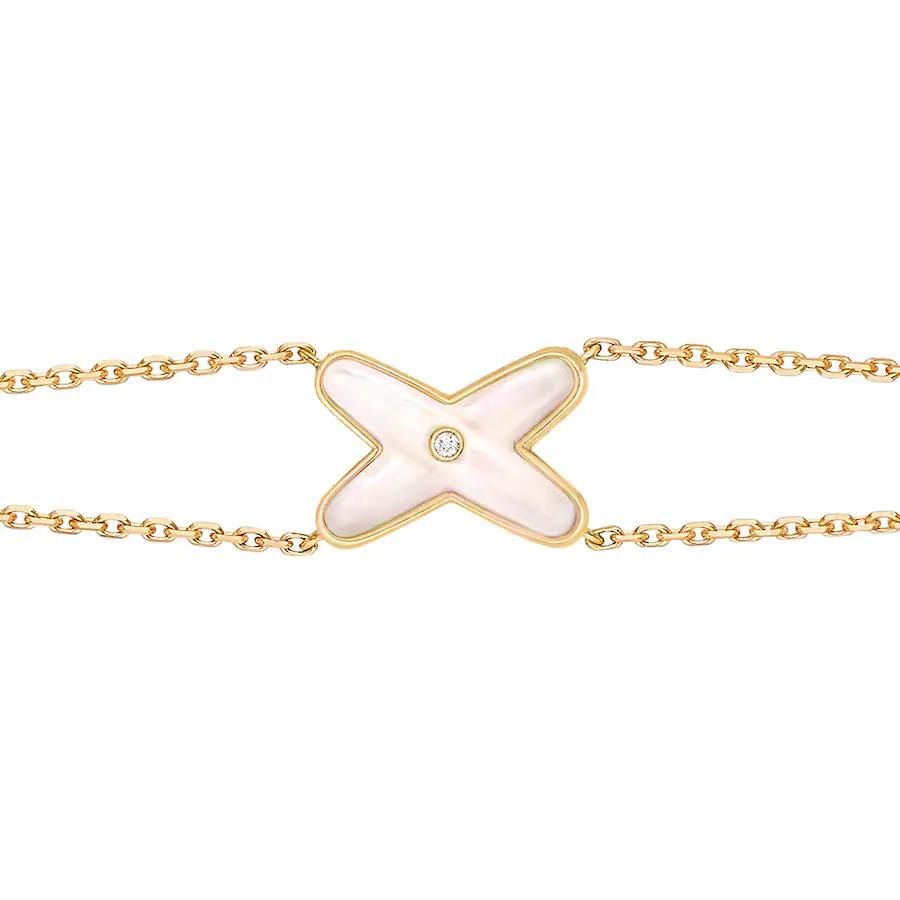 TimiJEUX BRACELET WHITE MOP GOLD 1 DIAMOND