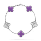 [Timi]New CLOVER 5 MOTIF LIGHT PURPLE BRACELET COLLECTION