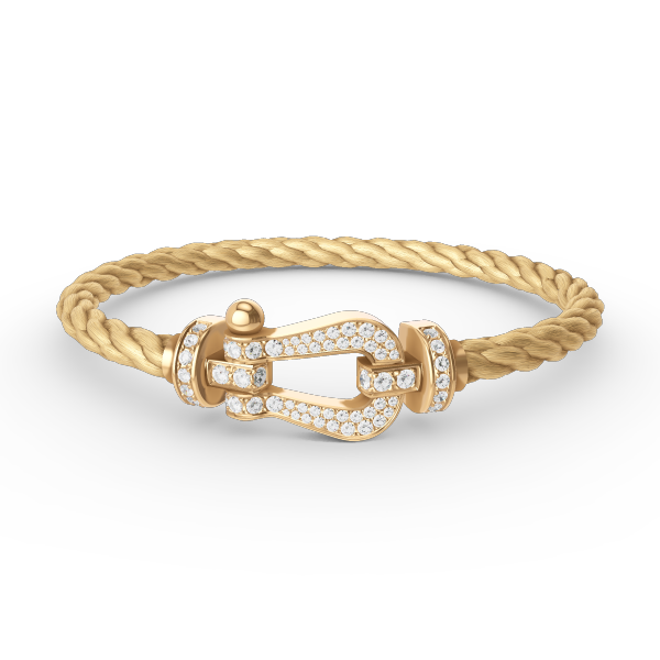 TimiFORCE LARGE HORSESHOE FULL DIAMOND BRACELET GOLD