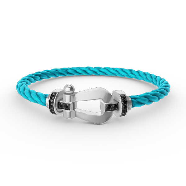TimiFORCE LARGE HORSESHOE BLACK DIAMOND BRACELET SILVER