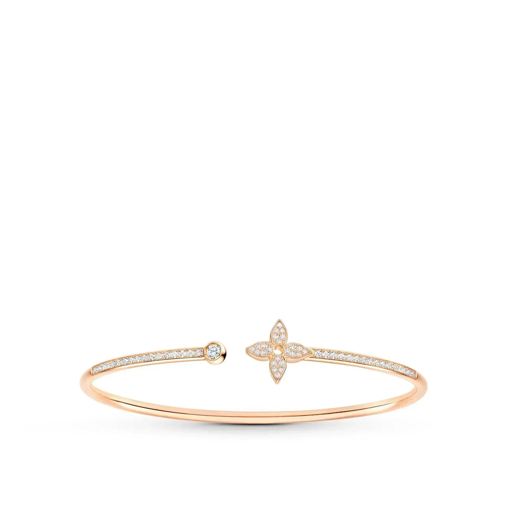 TimiIDYLLE PINK GOLD OPEN BRACELET DIAMOND PAVED