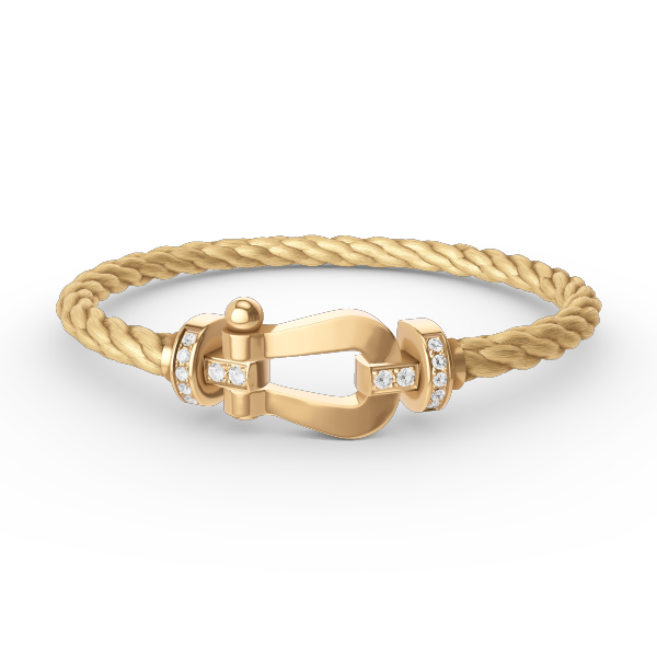 TimiFORCE LARGE HORSESHOE HALF DIAMOND BRACELET GOLD