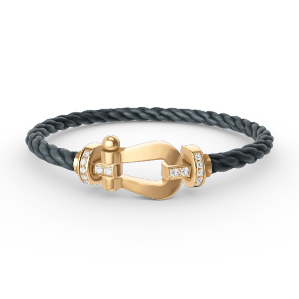 TimiFORCE LARGE HORSESHOE HALF DIAMOND BRACELET GOLD