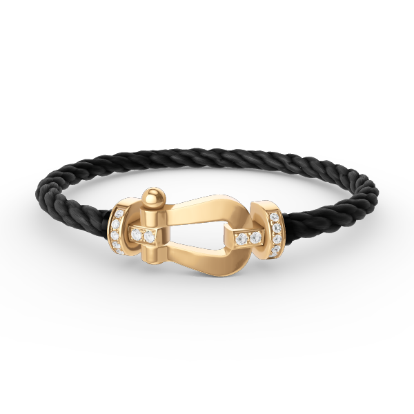 TimiFORCE LARGE HORSESHOE HALF DIAMOND BRACELET GOLD