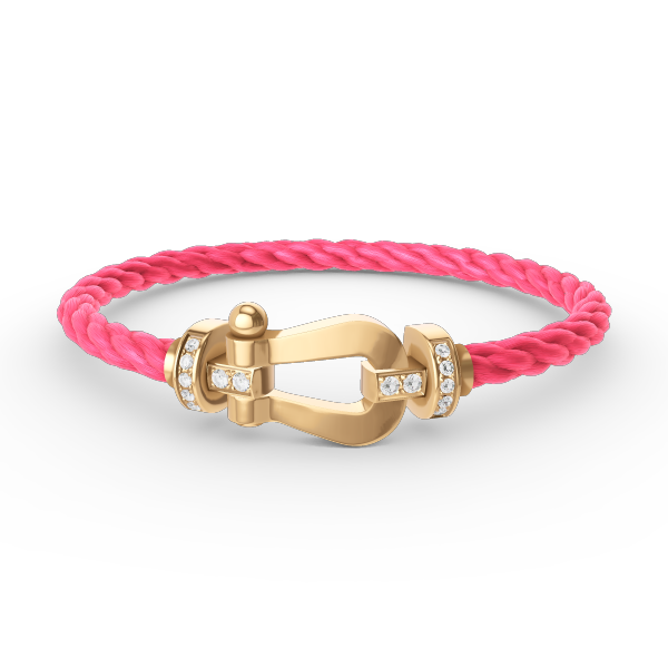TimiFORCE LARGE HORSESHOE HALF DIAMOND BRACELET GOLD