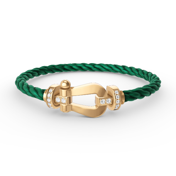 TimiFORCE LARGE HORSESHOE HALF DIAMOND BRACELET GOLD