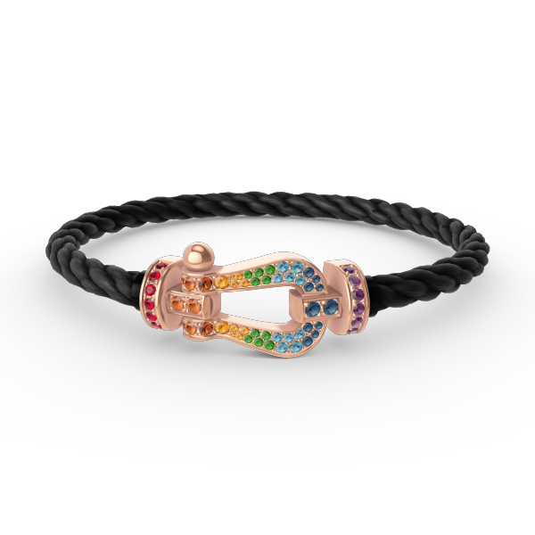 TimiFORCE LARGE HORSESHOE  COLORED DIAMOND BRACELET ROSE GOLD