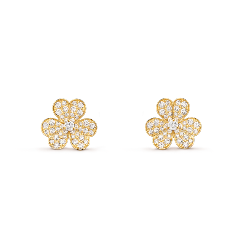 TimiFRIVOLE GOLD FLOWER DIAMOND EARRINGS