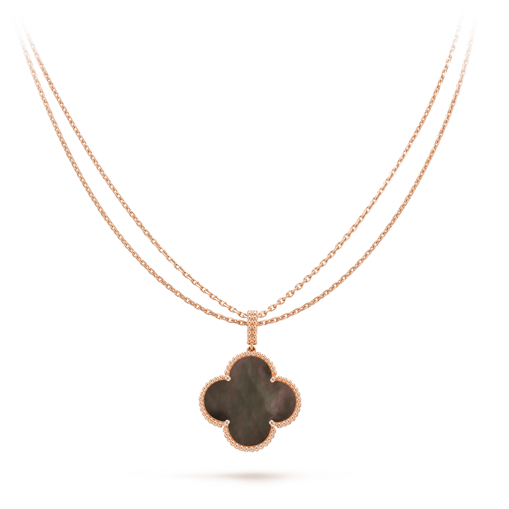 TimiCLOVER 25MM GOLD DARK MOP BIG CLOVER NECKLACE