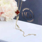 ¡®Timi¡¯CLOVER  CARNELIAN SINGLE FLOWER BRACELET