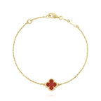 ¡®Timi¡¯CLOVER  CARNELIAN SINGLE FLOWER BRACELET