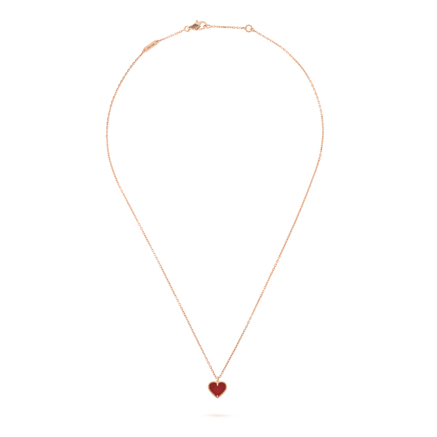 TimiSWEET CLOVER CARNELIAN HEART NECKLACE