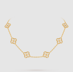 [Timi]CLOVER 10 MOTIFS FULL DIAMOND NECKLACE