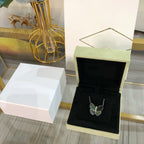 TimiLARGE BUTTERFLY SILVER PENDANT DIAMOND NECKLACE