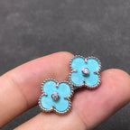 TimiCLOVER 1 DIAMOND BLUE SKY SILVER EARRINGS
