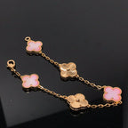 [Timi]New  CLOVER 5 MOTIFS  PINK MOP BRACELET COLLECTION